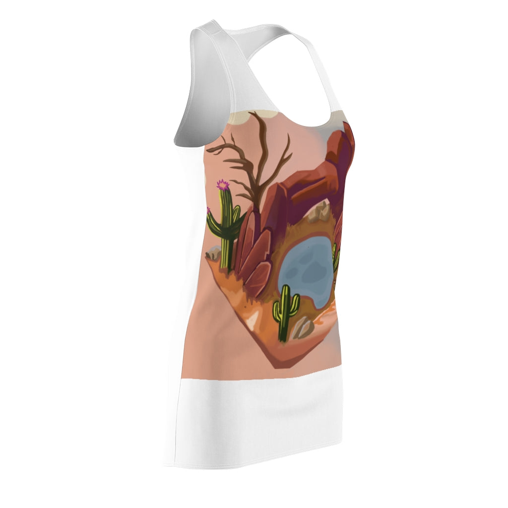 Desert Women's Cut & Sew Racerback Dress featuring a stylish design and comfortable fit, made from lightweight polyester.