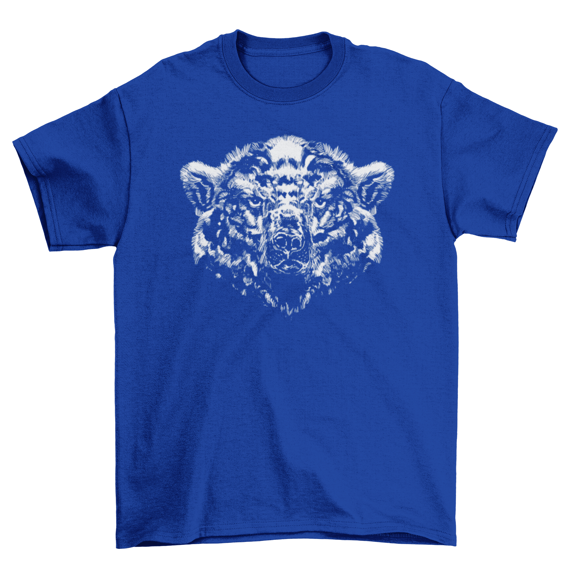 A detailed polar bear face t-shirt showcasing a realistic design, perfect for animal lovers.