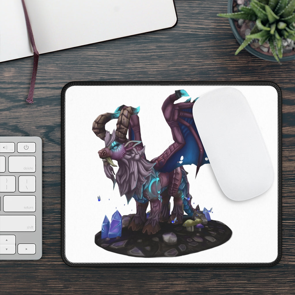 Deviant Dungeon Lurker Gaming Mouse Pad featuring vibrant designs and stitched edges, measuring 9x7 inches.