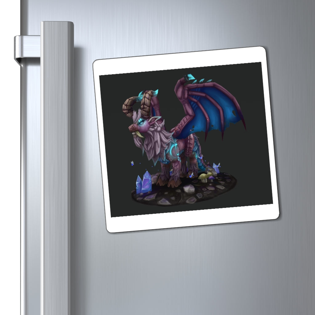 Deviant Dungeon Lurker Magnets displayed on a metallic surface, showcasing their strong hold and custom designs.