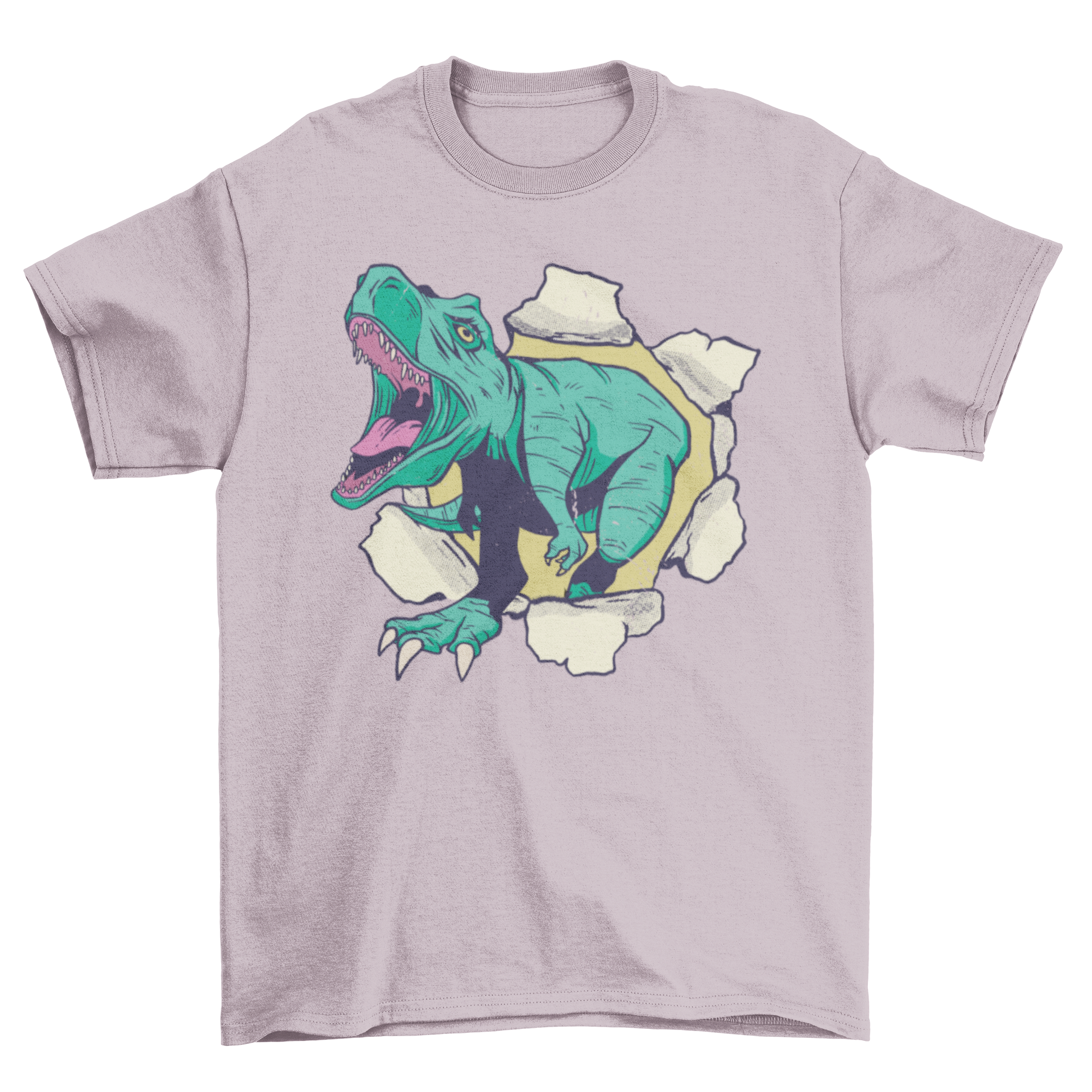 Dinosaur 3D t-shirt featuring a roaring T-Rex design in vibrant colors, perfect for dinosaur enthusiasts.