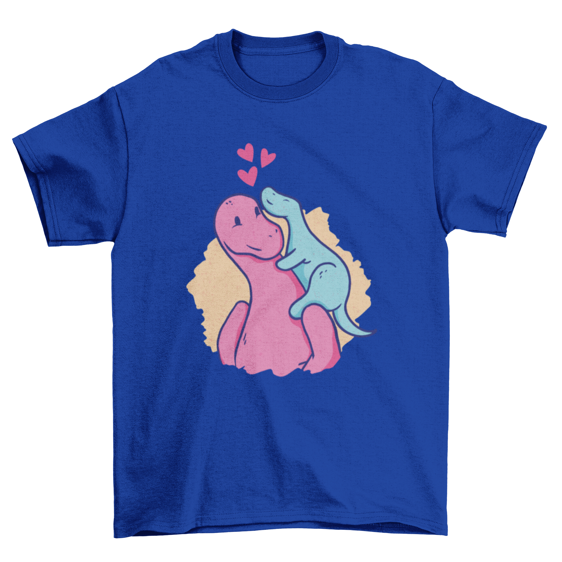 A cute t-shirt featuring a dinosaur mom and baby, symbolizing family love and bonding.