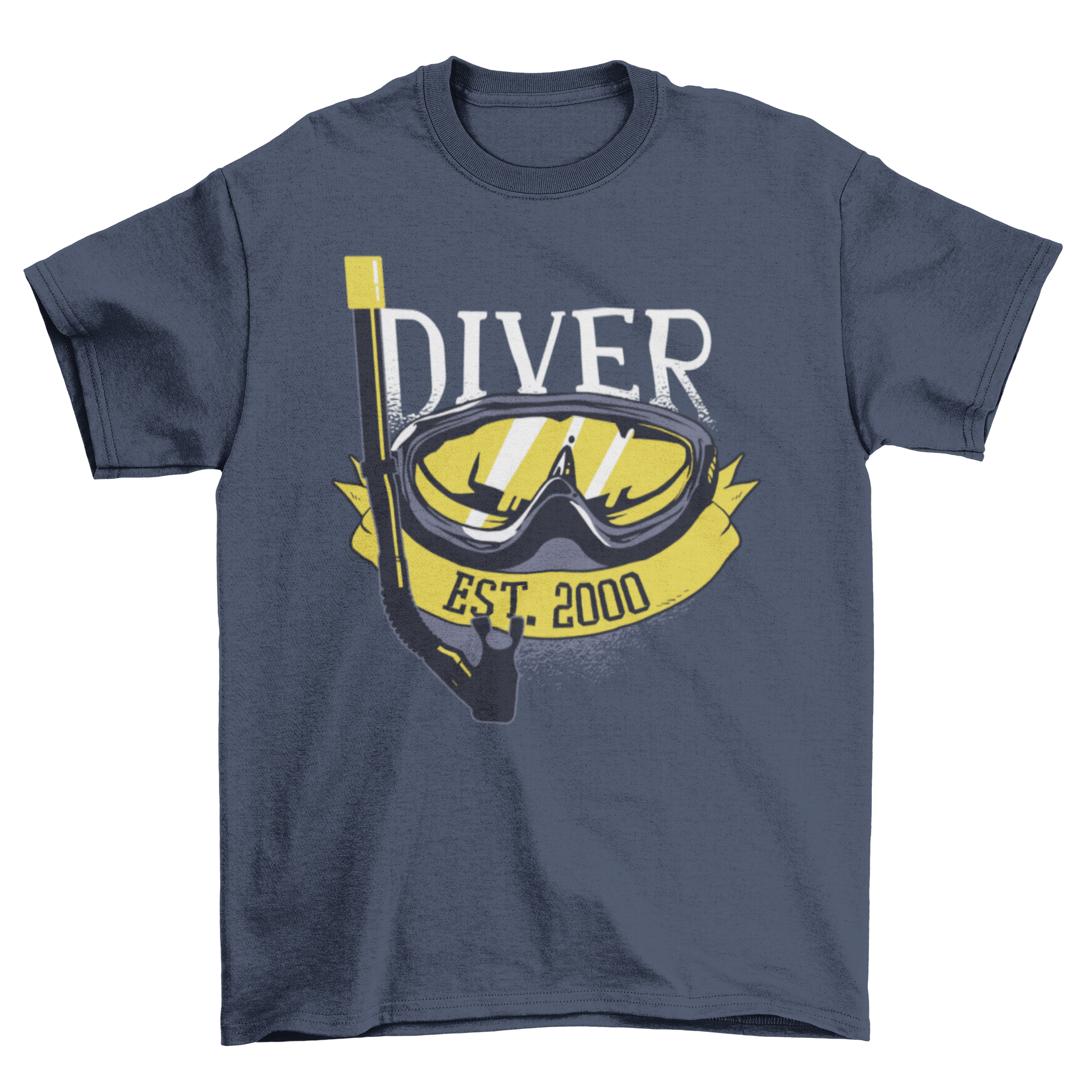 Diver Since 2000 T-shirt featuring a diver's mask design and bold text.