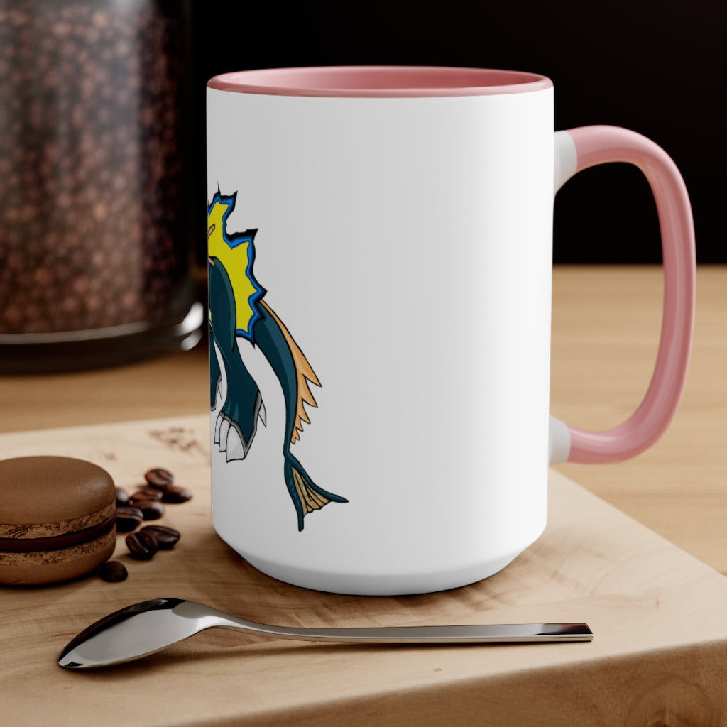 Doffis Accent Mug showcasing a two-tone design with a white exterior and a colored interior, available in red, pink, and black options.