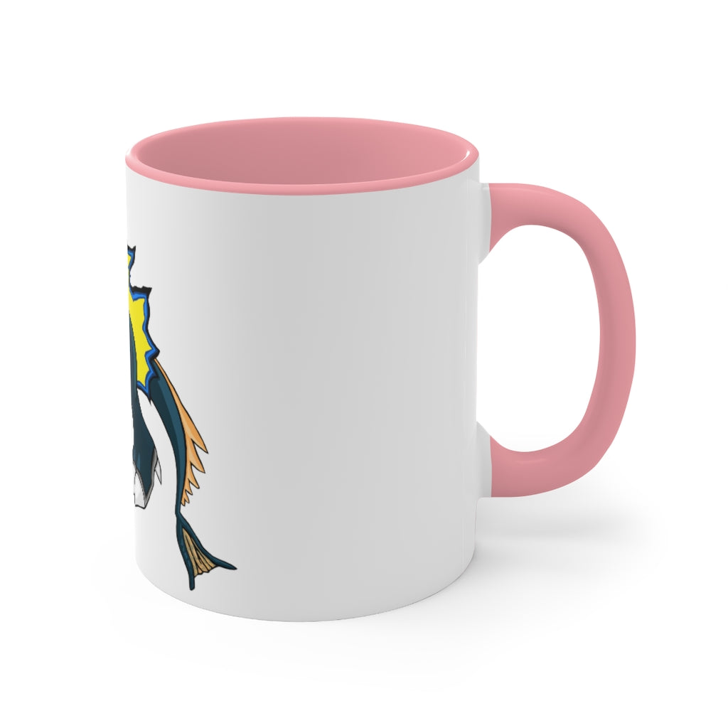 Doffis Accent Mug showcasing a two-tone design with a white exterior and a colored interior, available in red, pink, and black options.