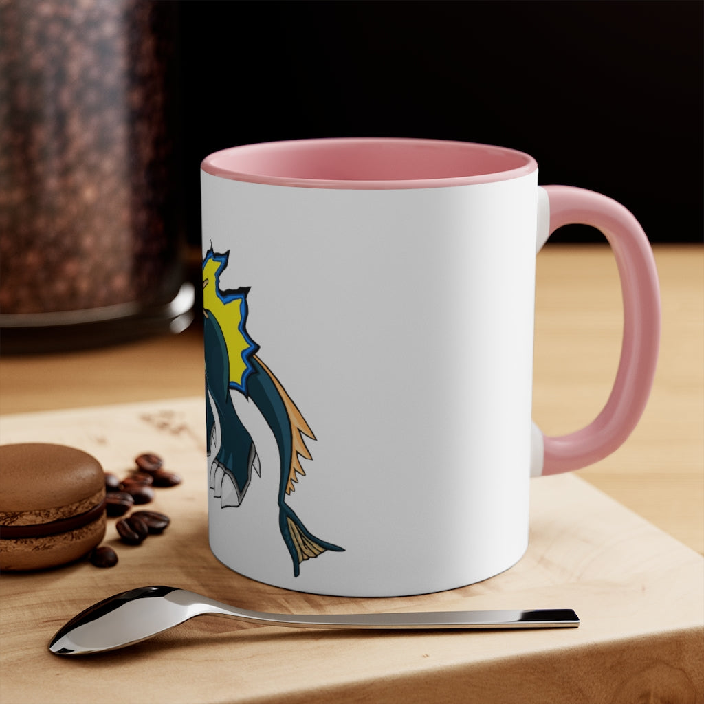 Doffis Accent Mug showcasing a two-tone design with a white exterior and a colored interior, available in red, pink, and black options.