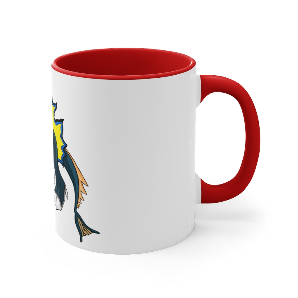 Doffis Accent Mug showcasing a two-tone design with a white exterior and a colored interior, available in red, pink, and black options.