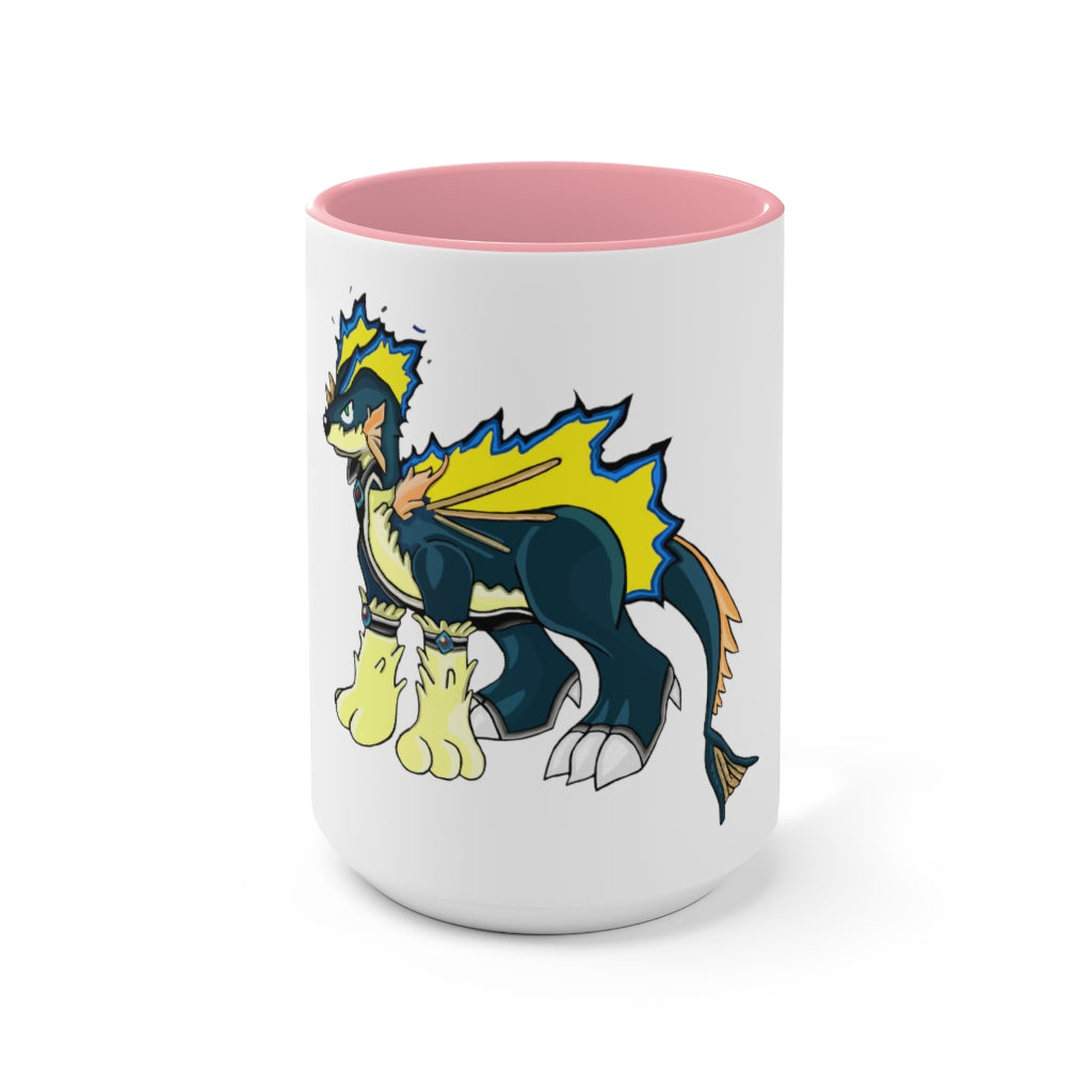 Doffis Accent Mug showcasing a two-tone design with a white exterior and a colored interior, available in red, pink, and black options.