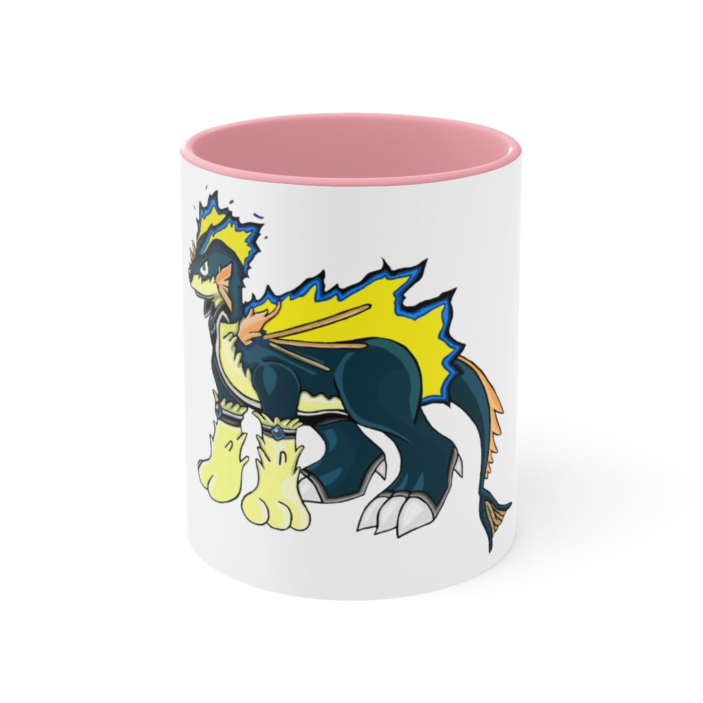 Doffis Accent Mug showcasing a two-tone design with a white exterior and a colored interior, available in red, pink, and black options.