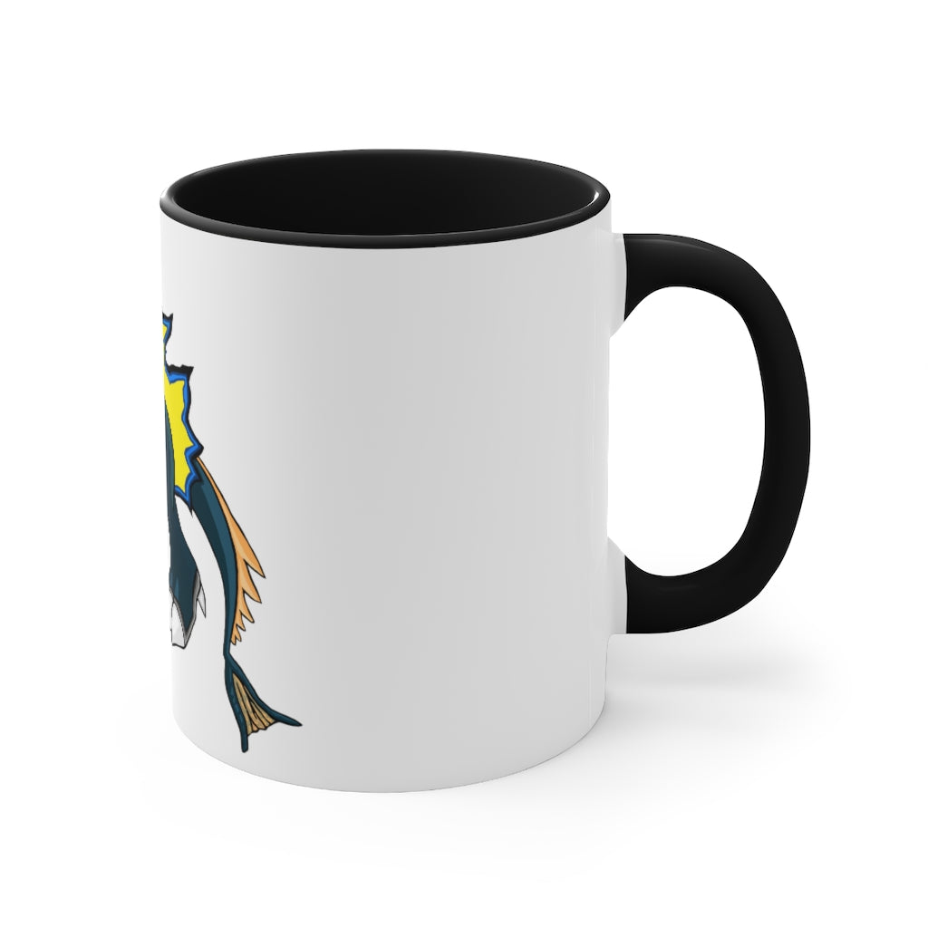 Doffis Accent Mug showcasing a two-tone design with a white exterior and a colored interior, available in red, pink, and black options.