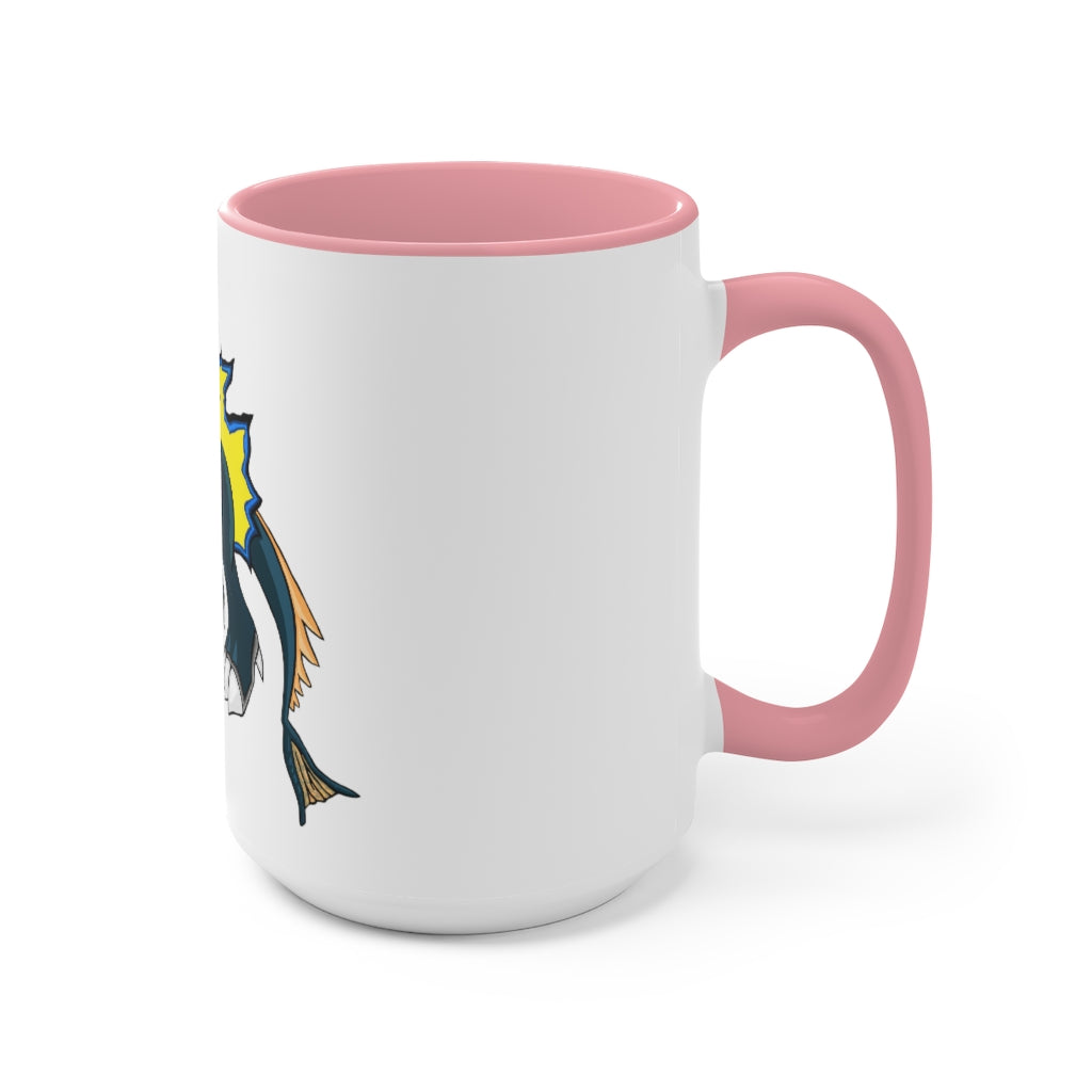 Doffis Accent Mug showcasing a two-tone design with a white exterior and a colored interior, available in red, pink, and black options.