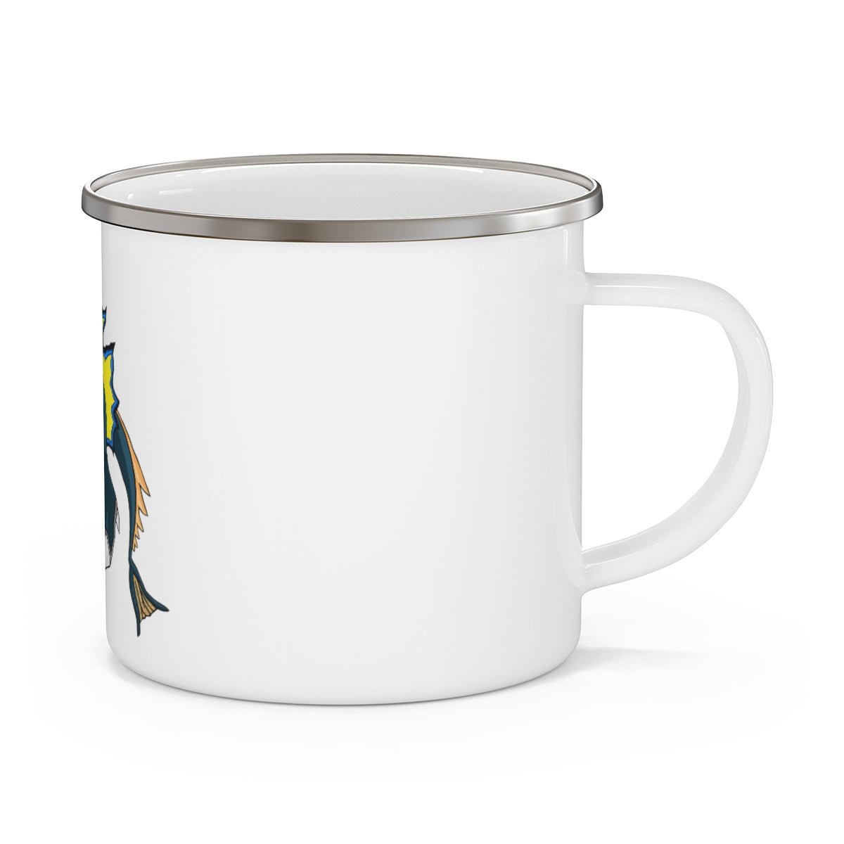 Doffis Enamel Camping Mug with a C-handle, showcasing a stylish design and durable enamel finish, perfect for outdoor adventures.