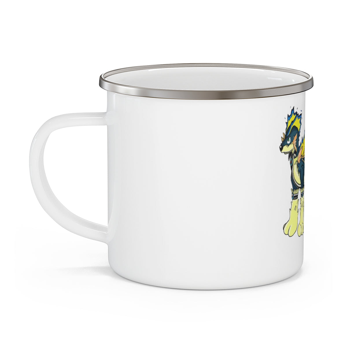 Doffis Enamel Camping Mug with a C-handle, showcasing a stylish design and durable enamel finish, perfect for outdoor adventures.