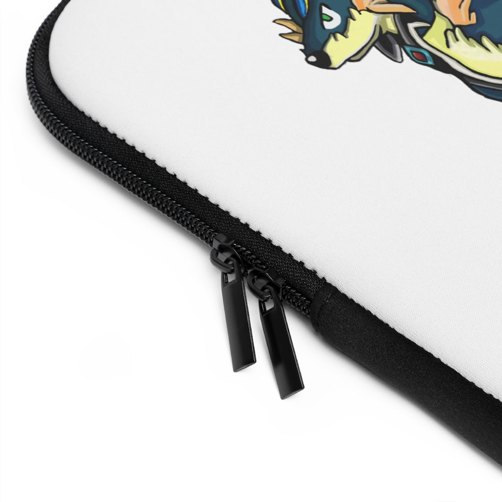 Doffis Laptop Sleeve featuring a customizable front and black polyester back, designed for protection and style.