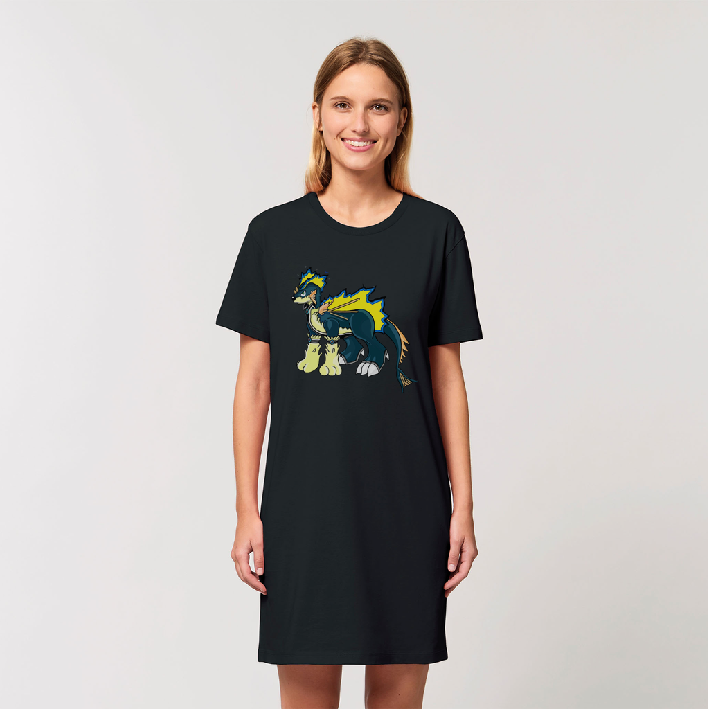 Doffis Organic T-Shirt Dress in various colors, showcasing its soft fabric and stylish design.