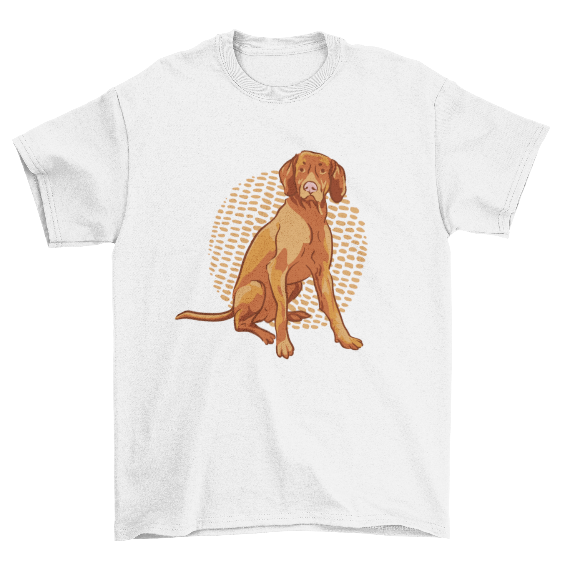 A stylish t-shirt featuring a cute illustration of a Munsterlander dog, perfect for dog lovers.