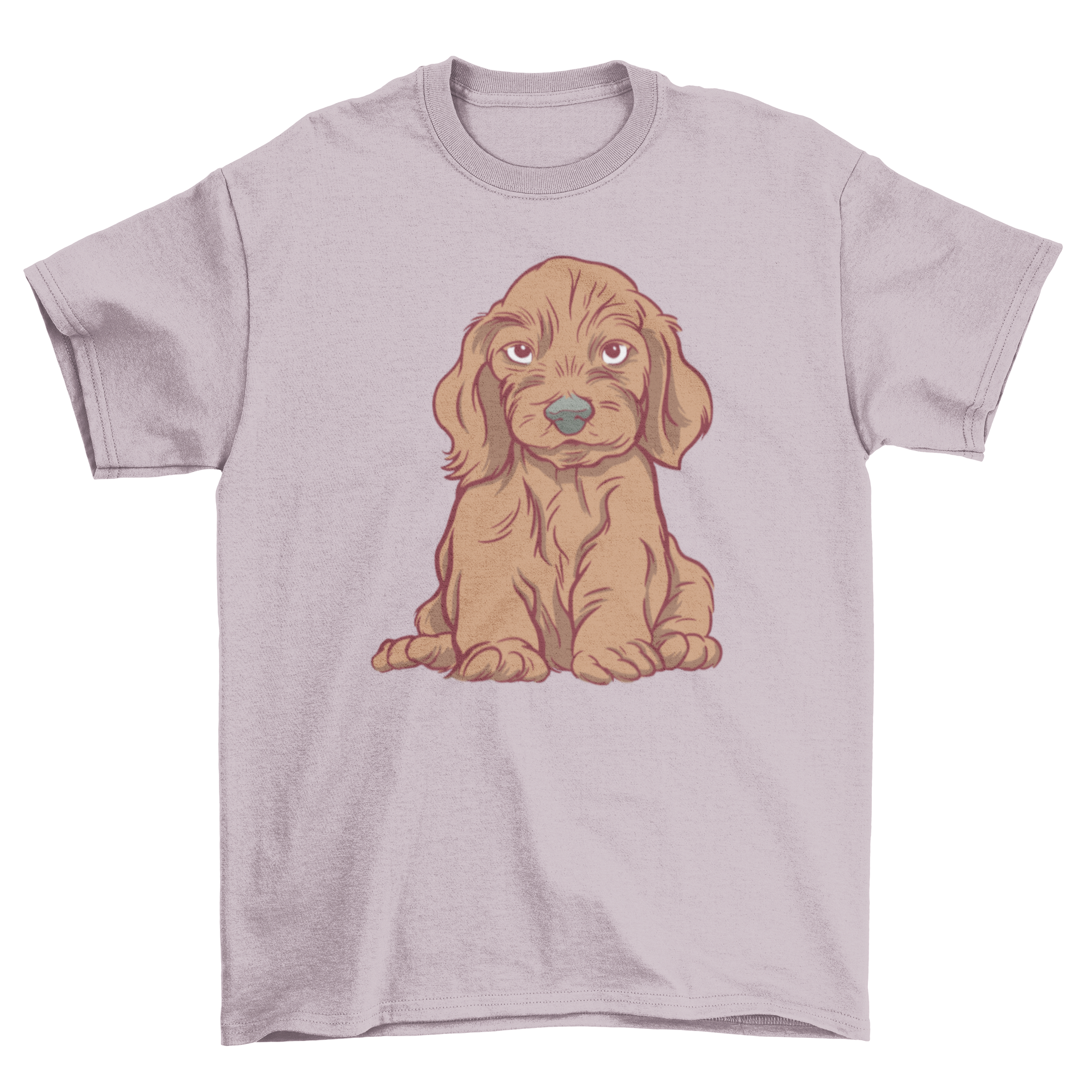 A cute wire-haired dachshund graphic on a soft t-shirt, perfect for dog lovers.