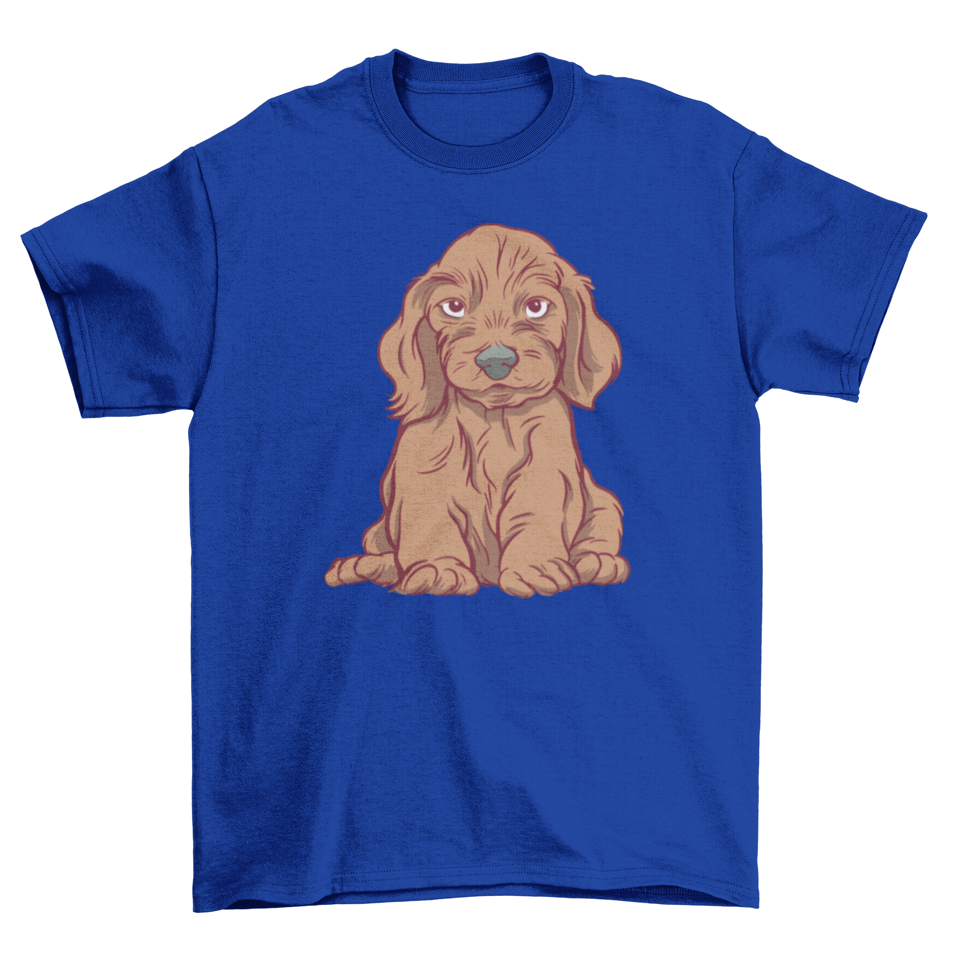 A cute wire-haired dachshund graphic on a soft t-shirt, perfect for dog lovers.