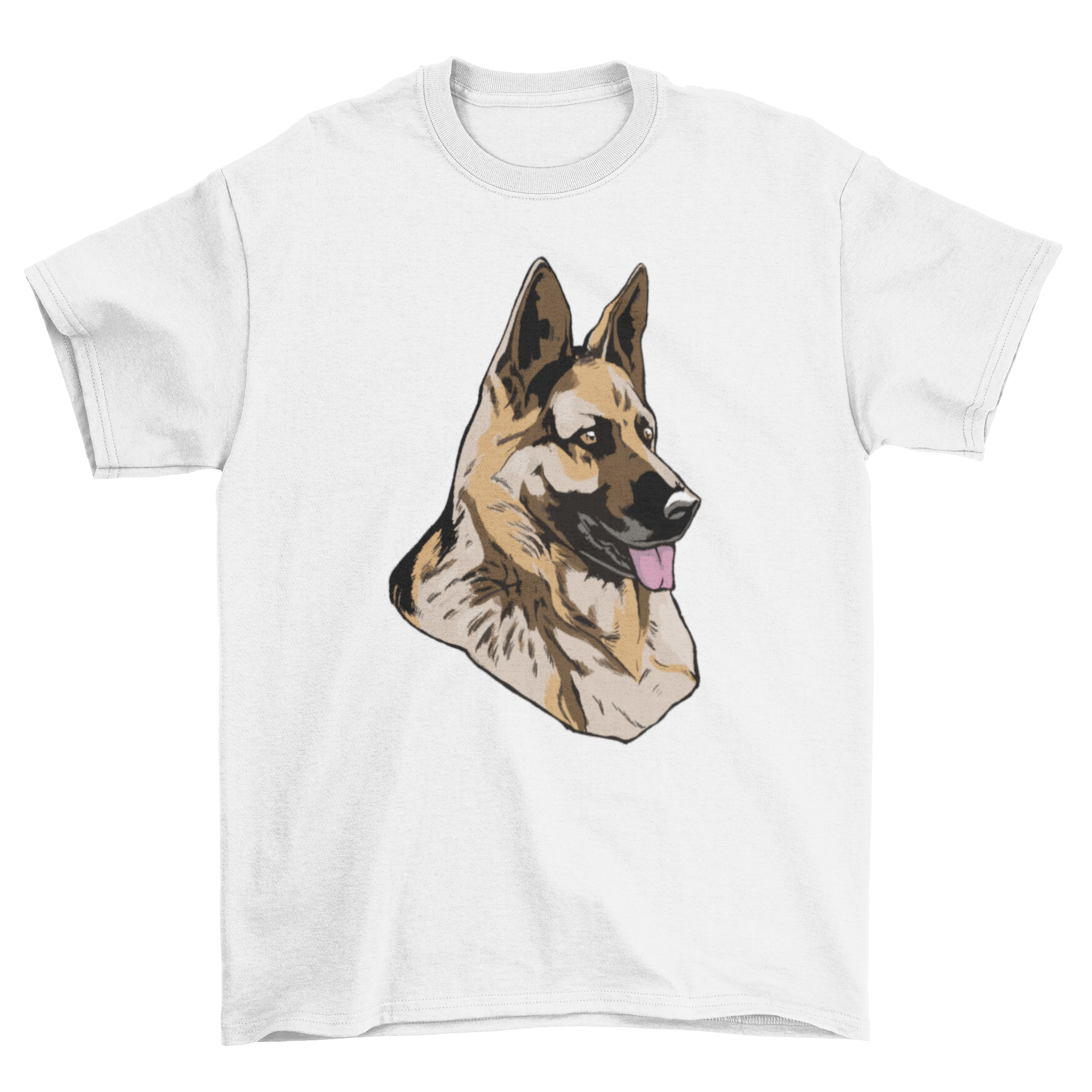 A stylish Dog German Shepherd T-Shirt featuring a cute portrait of a German Shepherd pup, perfect for dog lovers.