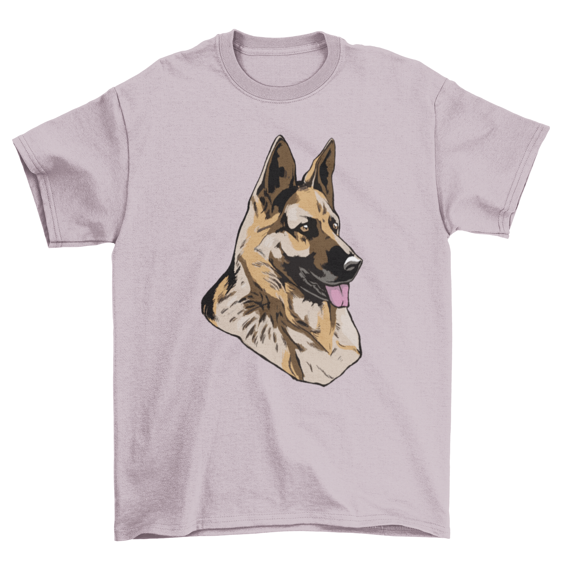 A stylish Dog German Shepherd T-Shirt featuring a cute portrait of a German Shepherd pup, perfect for dog lovers.