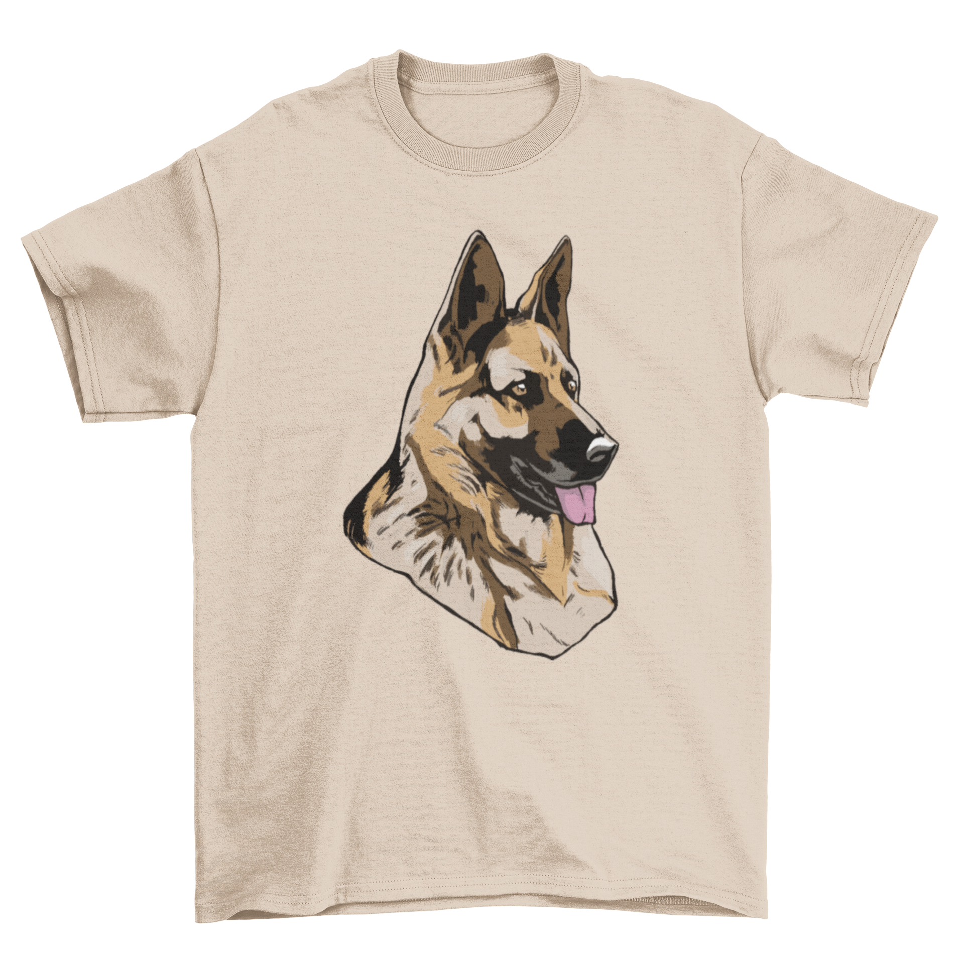 A stylish Dog German Shepherd T-Shirt featuring a cute portrait of a German Shepherd pup, perfect for dog lovers.