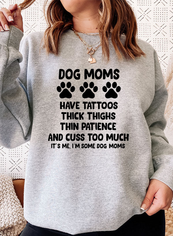 Cozy Dog Moms Sweat Shirt made from cotton/poly fleece blend, featuring adjustable cuffs and unique designs by top artists.