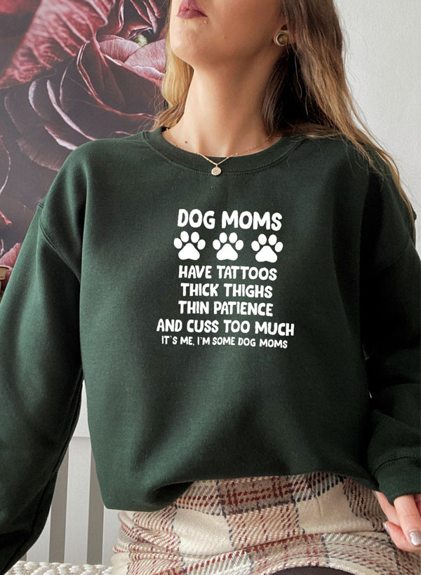 Cozy Dog Moms Sweat Shirt made from cotton/poly fleece blend, featuring adjustable cuffs and unique designs by top artists.