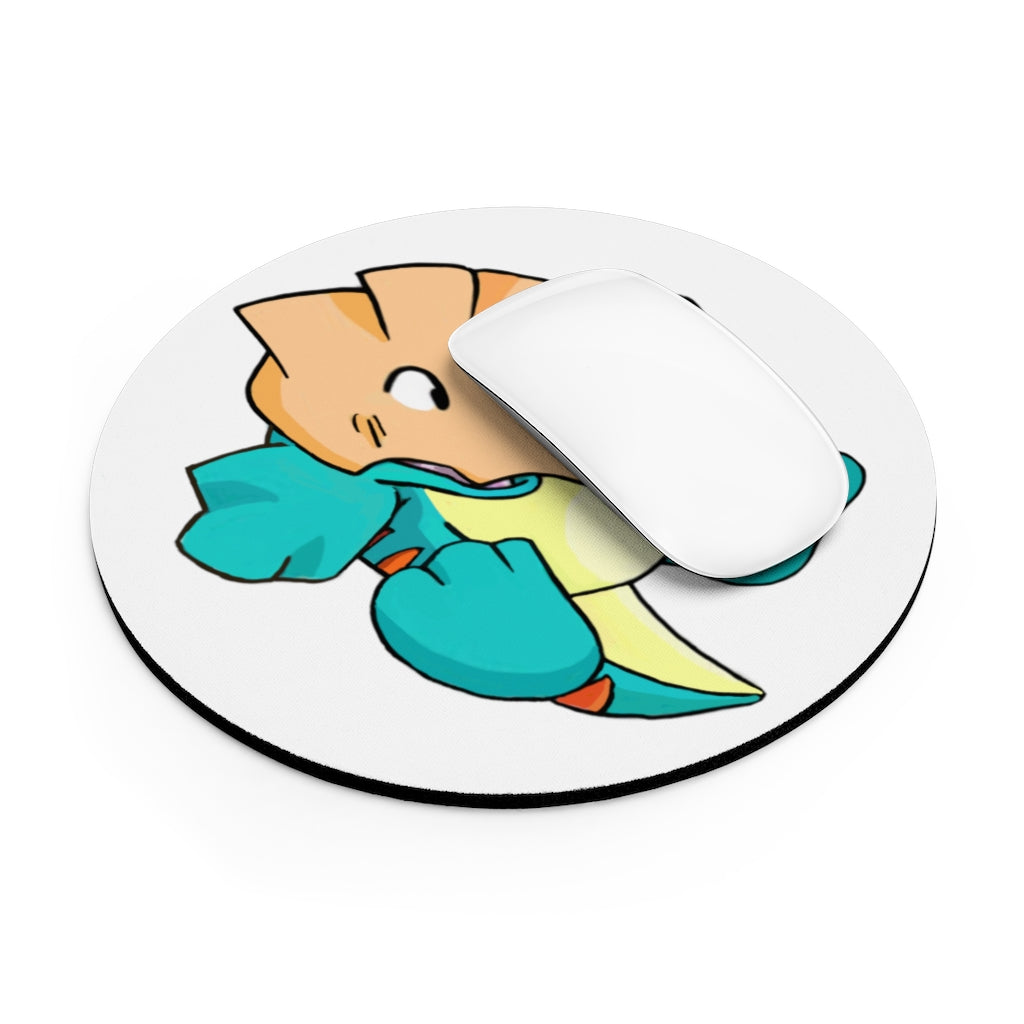 Dogat Mouse Pad in round and rectangular shapes with vibrant designs and non-slip rubber bottom.