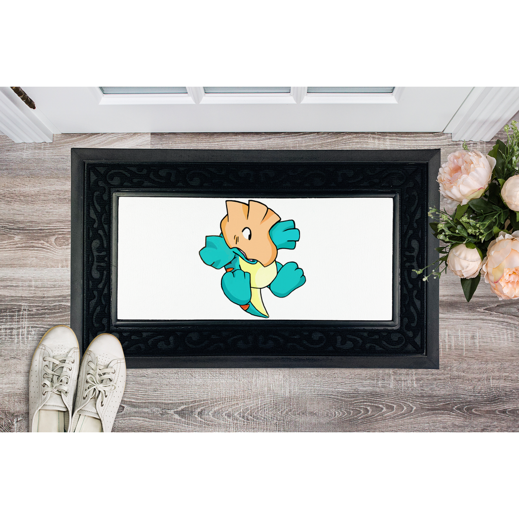 Dogat Sublimation Heavy Duty Door Mat featuring a removable printable fabric center and a non-slip rubber base, elegantly designed with a fabric brush border.