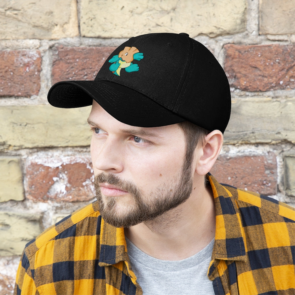 Dogat Unisex Twill Hat in classic design, made of 100% cotton twill with adjustable Velcro closure, perfect for outdoor activities.