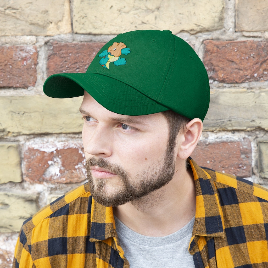 Dogat Unisex Twill Hat in classic design, made of 100% cotton twill with adjustable Velcro closure, perfect for outdoor activities.