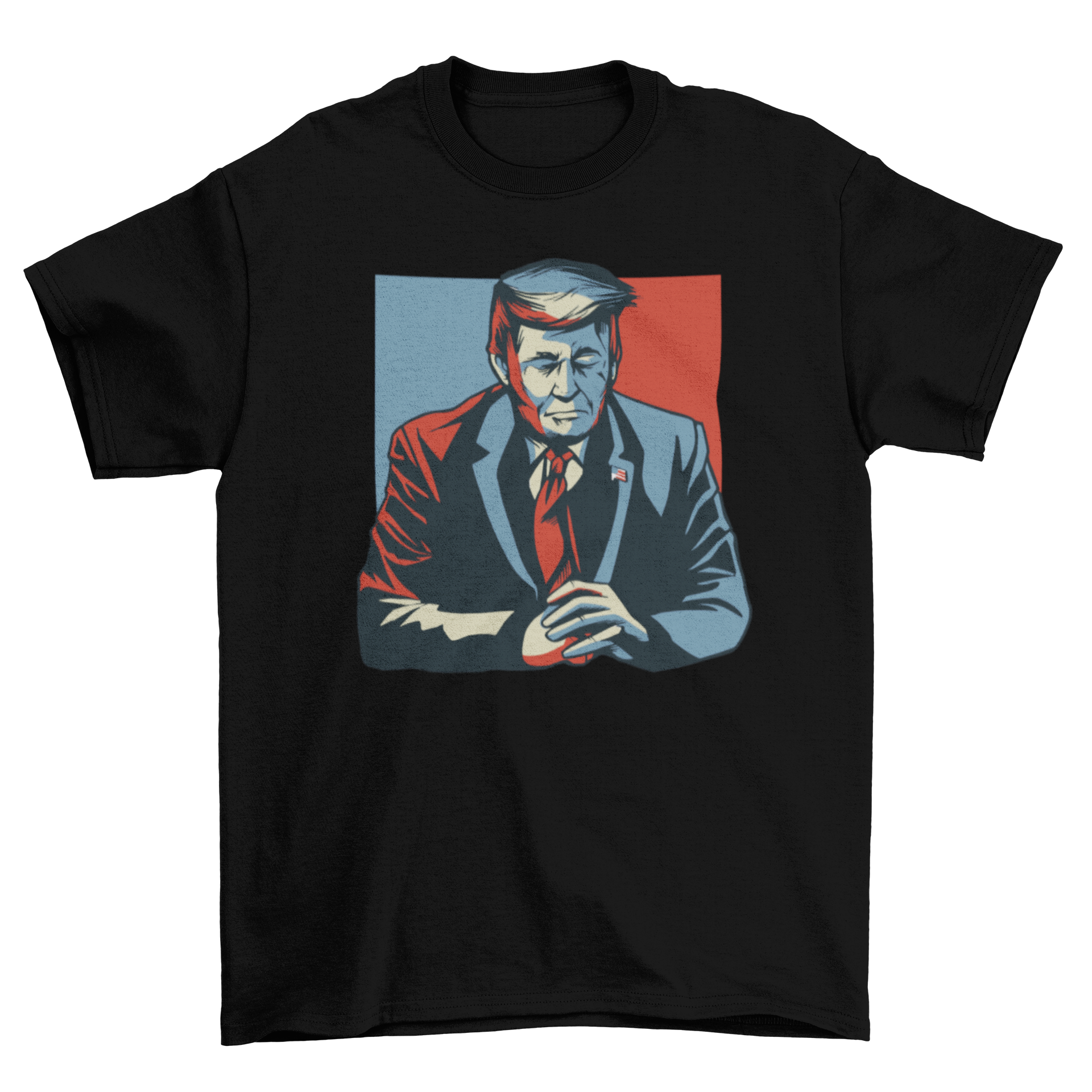 Donald Trump eyes closed t-shirt featuring a unique illustration of the former president with his eyes shut, printed on a comfortable fabric.