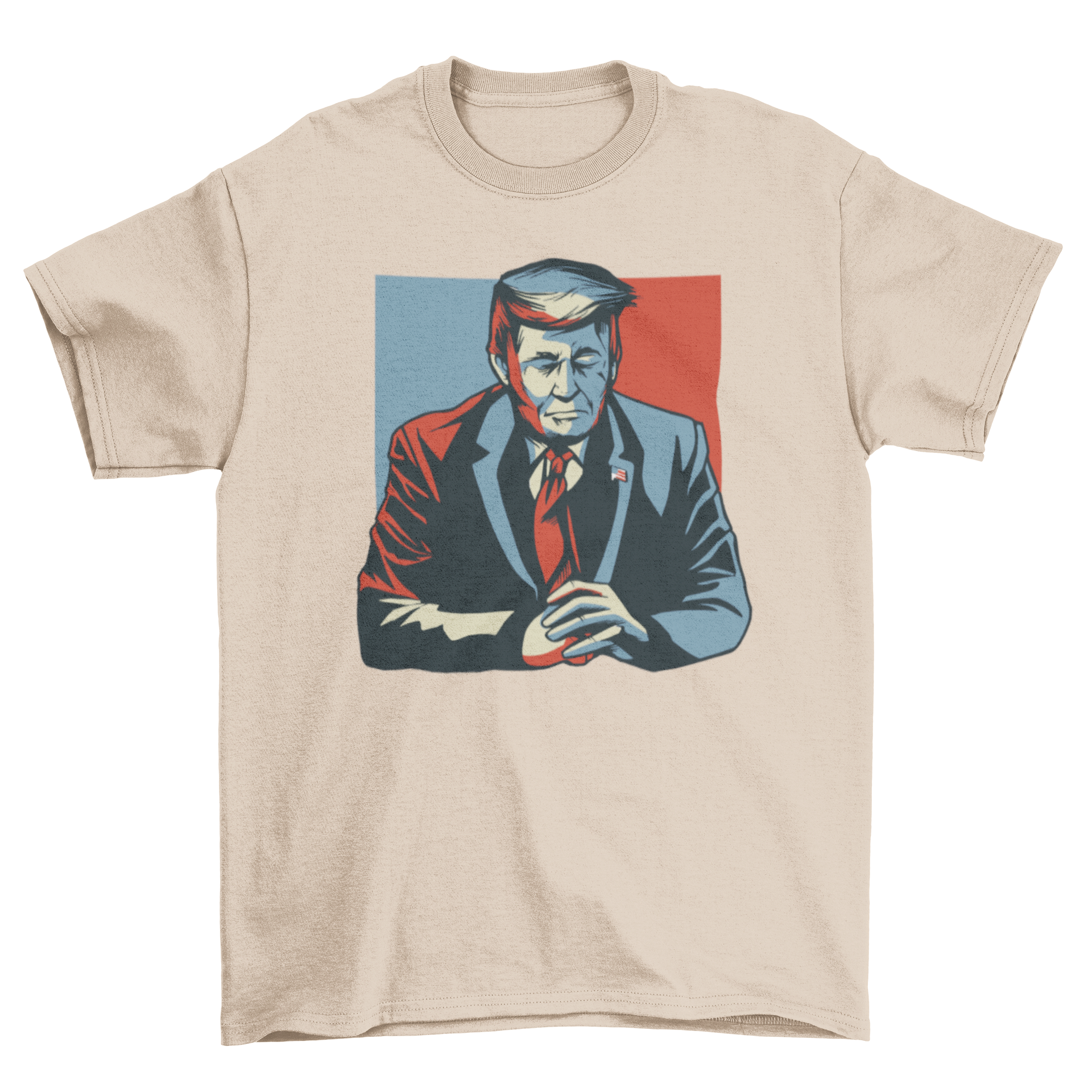 Donald Trump eyes closed t-shirt featuring a unique illustration of the former president with his eyes shut, printed on a comfortable fabric.