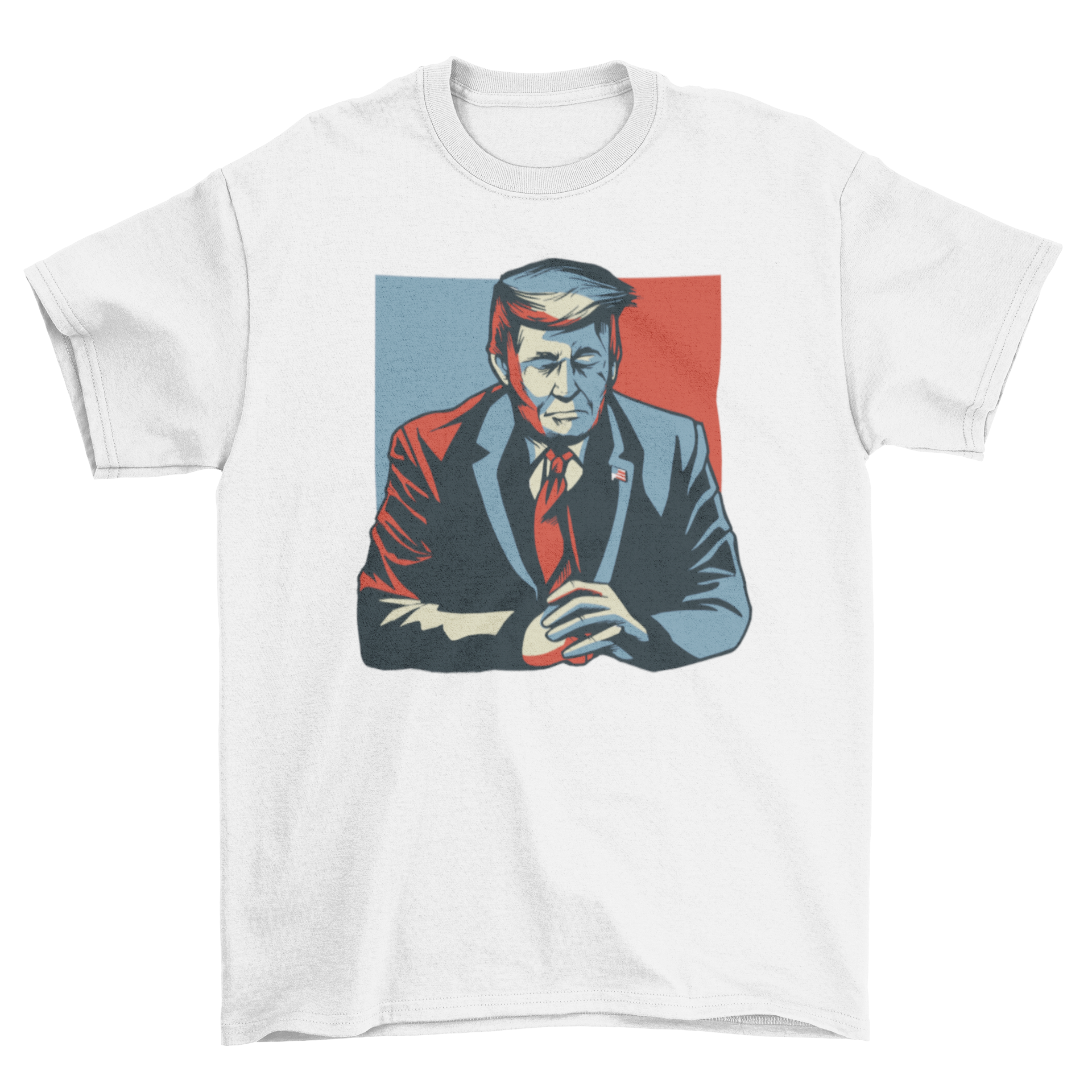 Donald Trump eyes closed t-shirt featuring a unique illustration of the former president with his eyes shut, printed on a comfortable fabric.