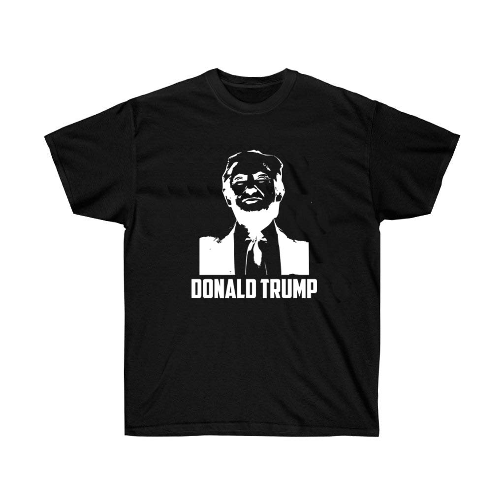 Donald Trump Silhouette Black T-Shirt featuring a bold vinyl print of Trump's silhouette on a soft cotton fabric.