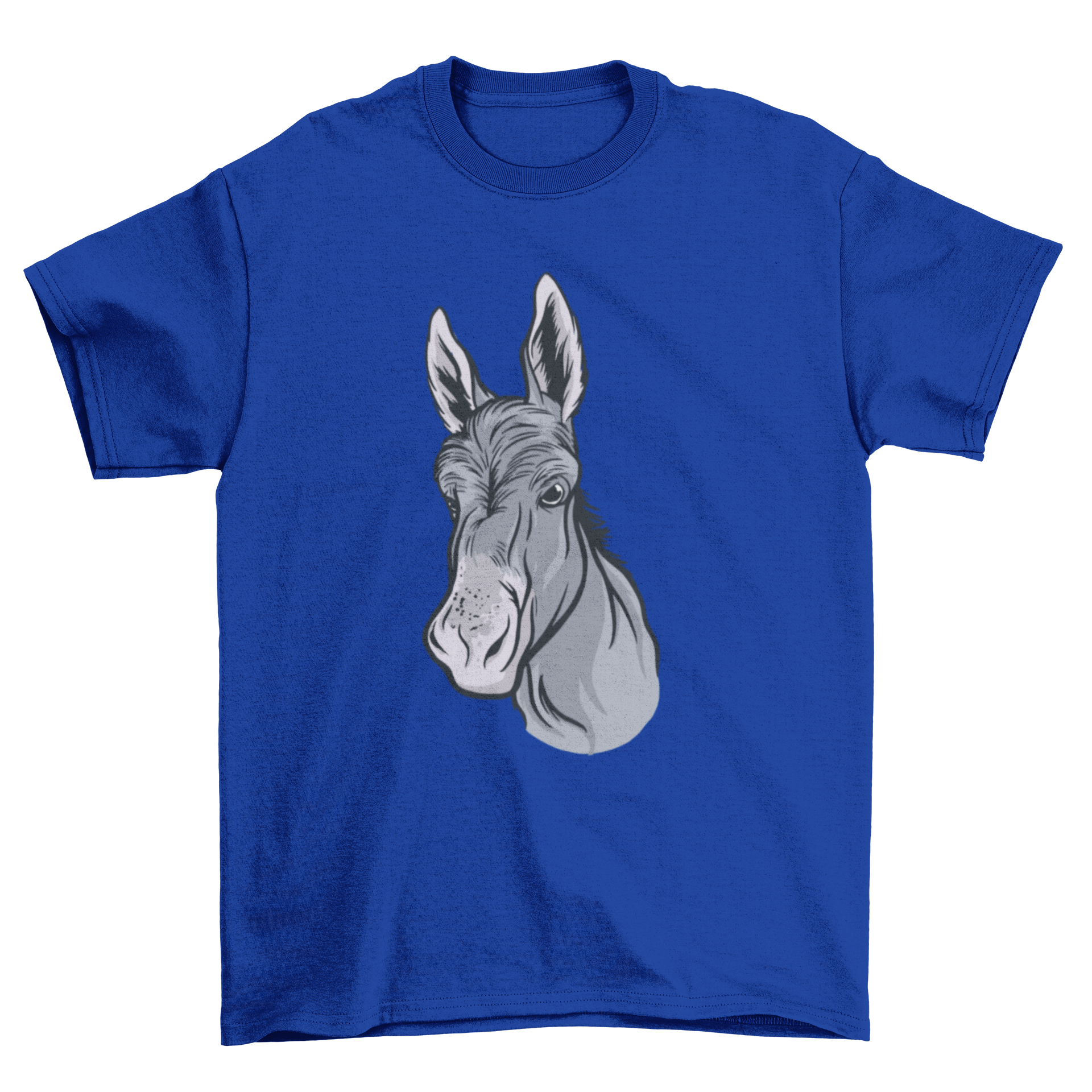 A stylish t-shirt featuring a detailed illustration of a donkey's head, perfect for casual wear.