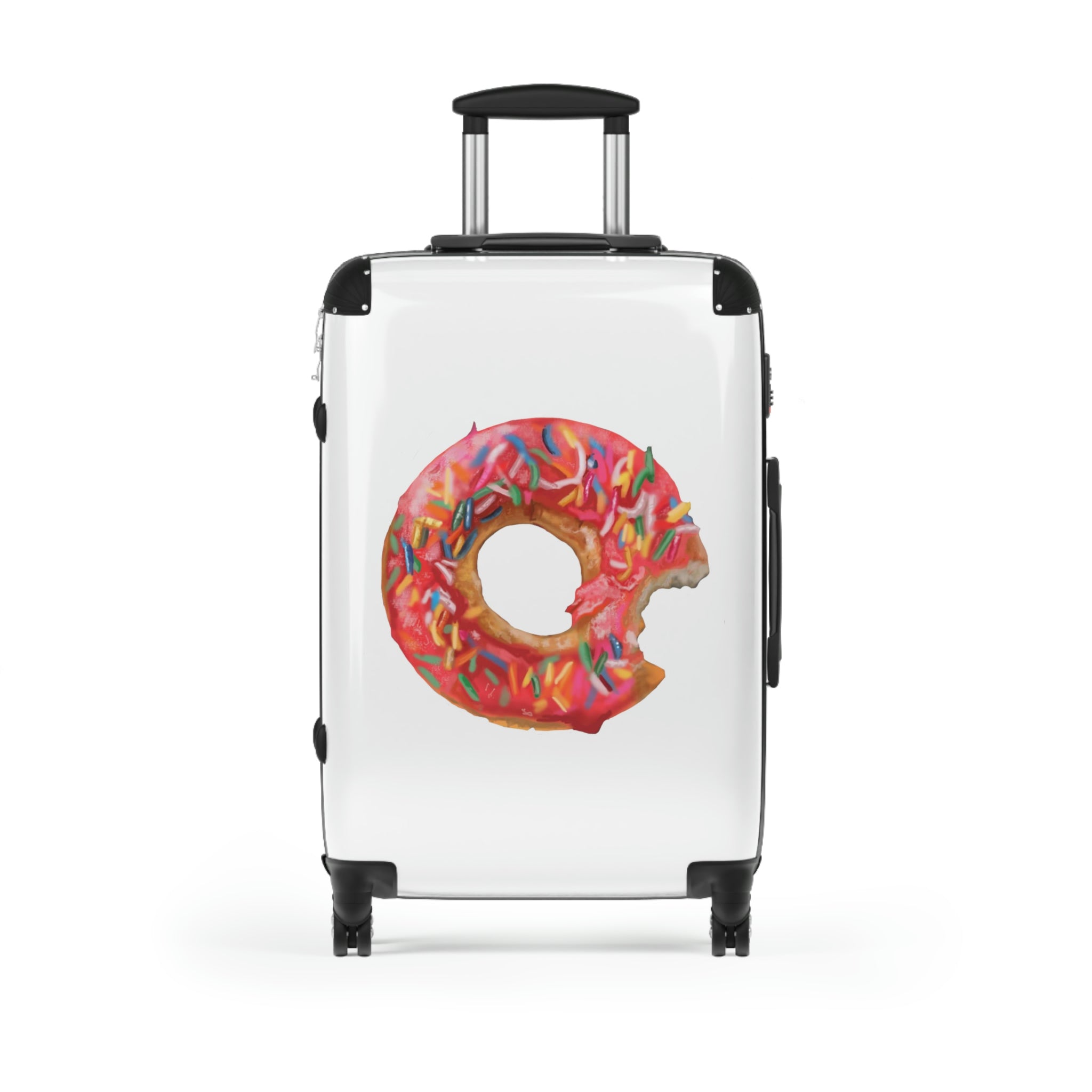 Donut Cabin Suitcase featuring a personalized design, lightweight structure, and durable hard-shell material.