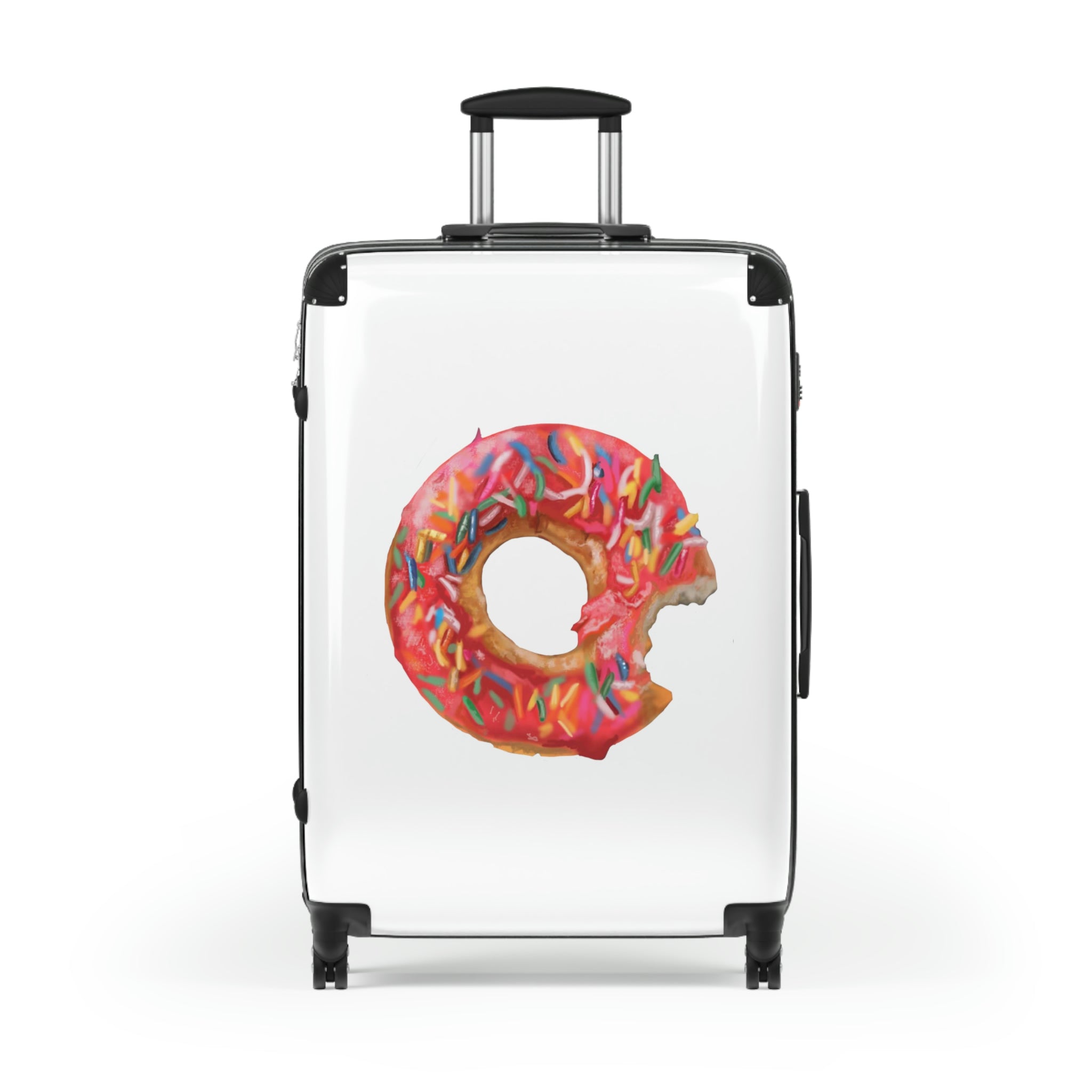 Donut Cabin Suitcase featuring a personalized design, lightweight structure, and durable hard-shell material.