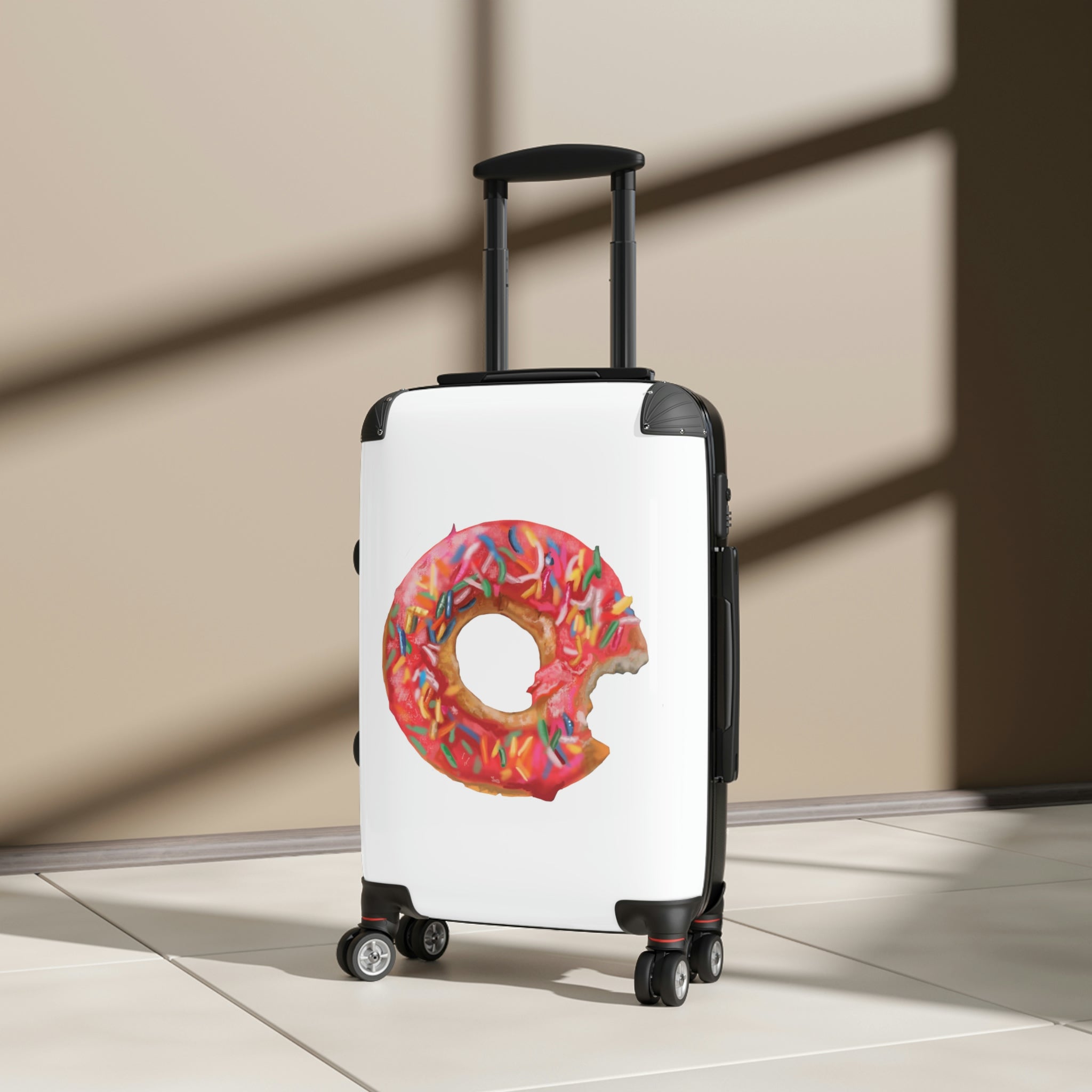 Donut Cabin Suitcase featuring a personalized design, lightweight structure, and durable hard-shell material.