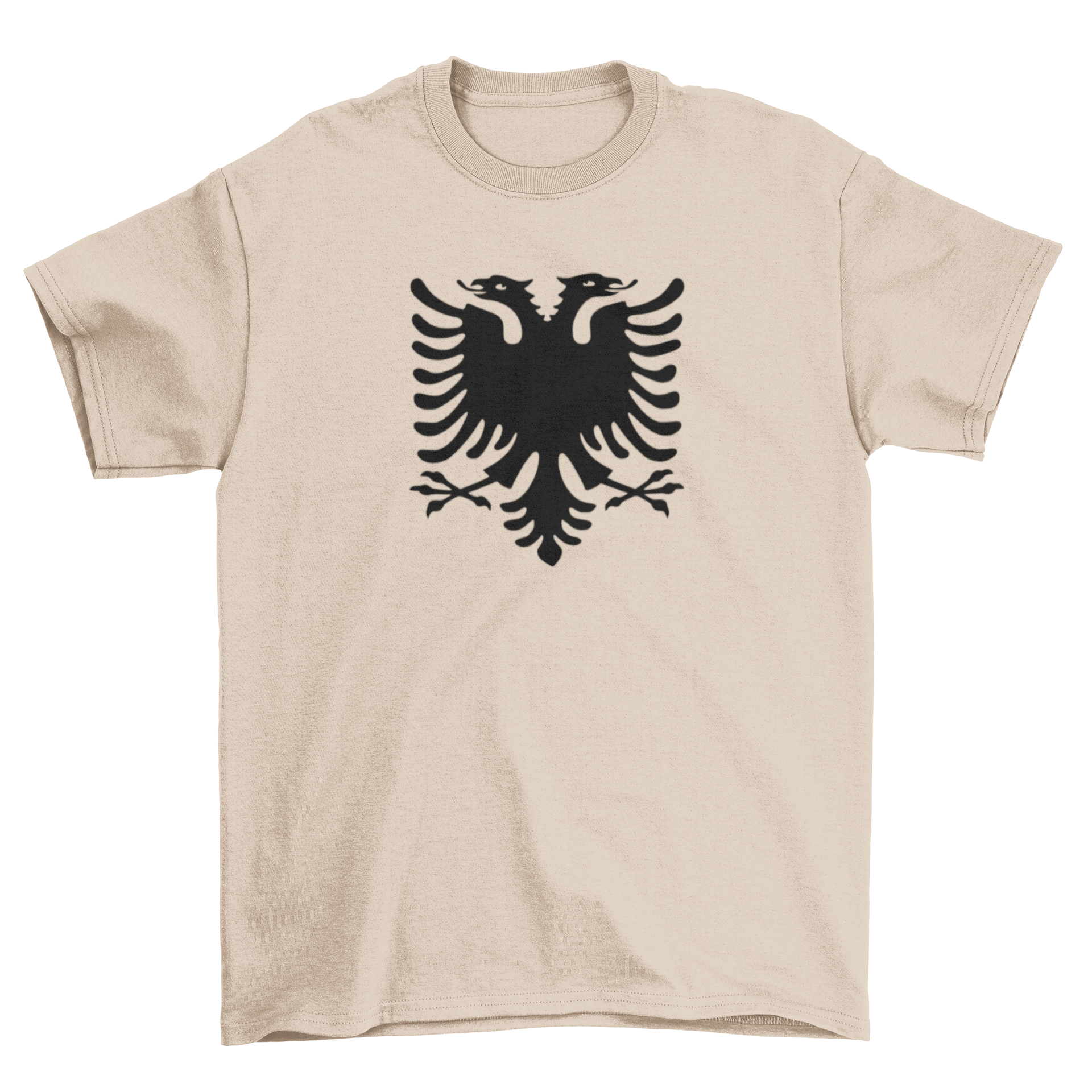 A stylish double-headed eagle t-shirt featuring an intricate illustration of the Albanian double-headed eagle on a soft cotton fabric.