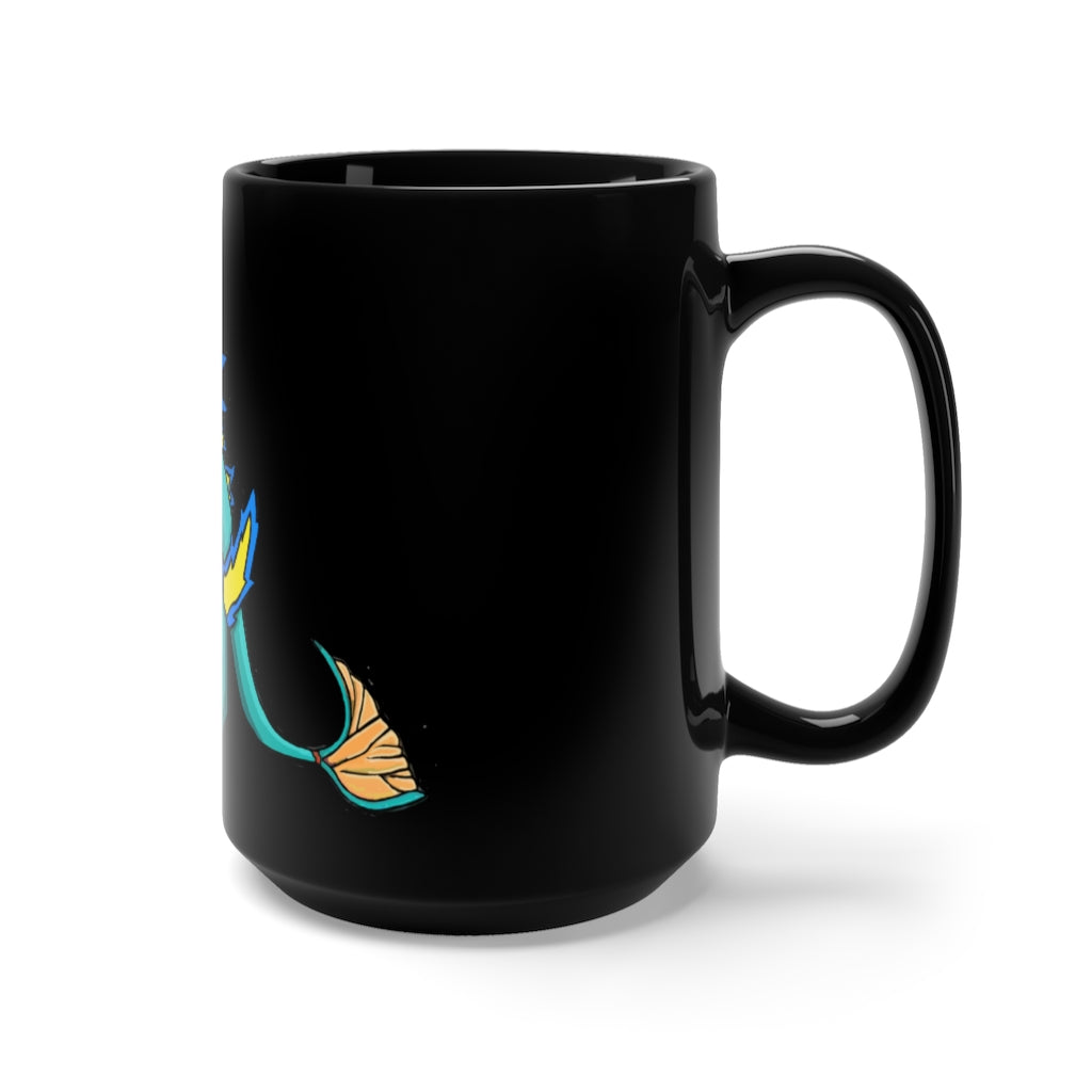 Doudro Black Mug 15oz featuring a sleek black ceramic design with rounded corners and a comfortable C-handle.