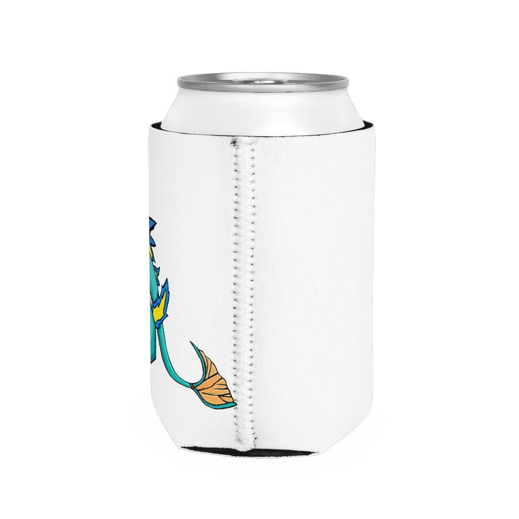 Doudro Can Cooler Sleeve in black neoprene, designed to fit standard 12oz cans, showcasing its customizable features.