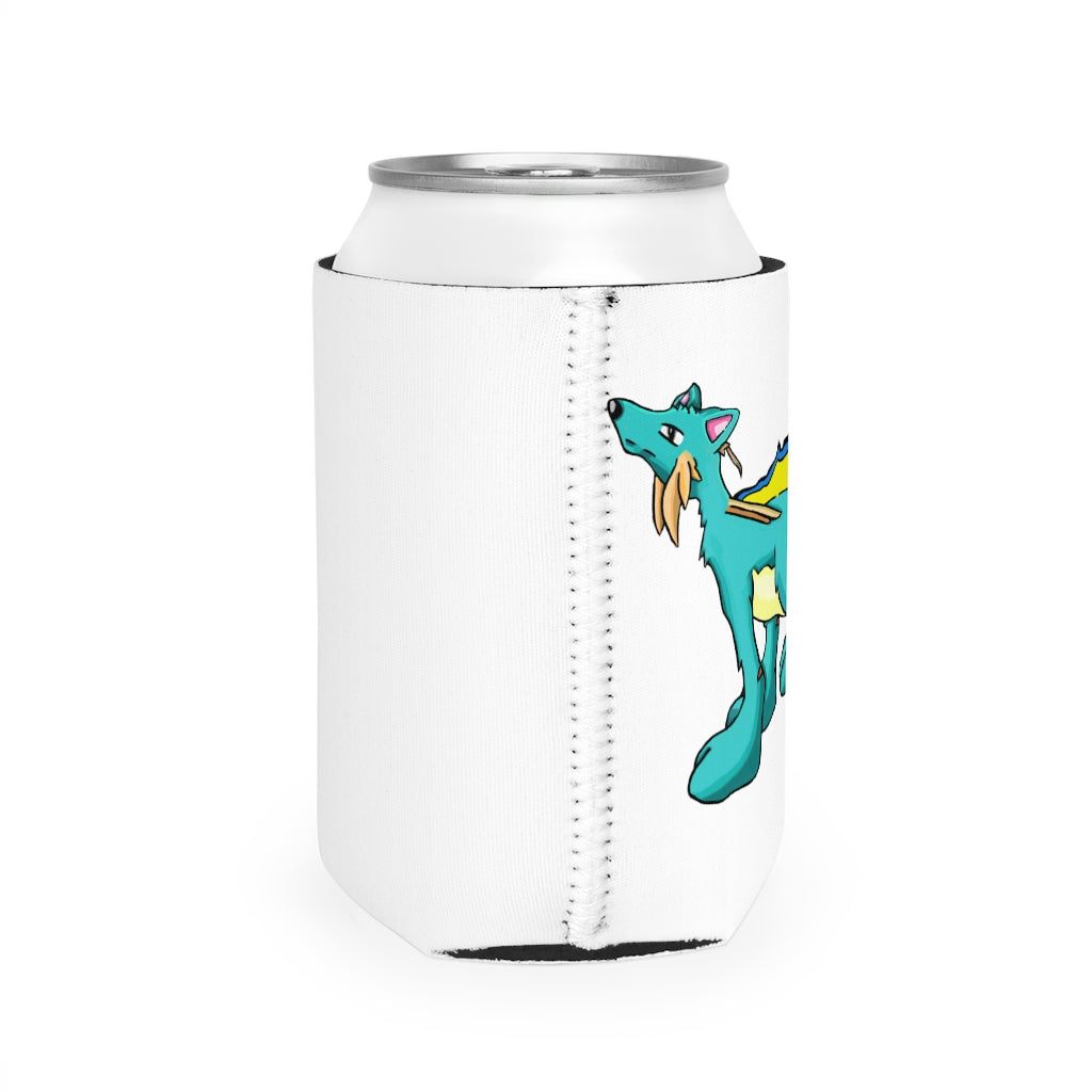 Doudro Can Cooler Sleeve in black neoprene, designed to fit standard 12oz cans, showcasing its customizable features.