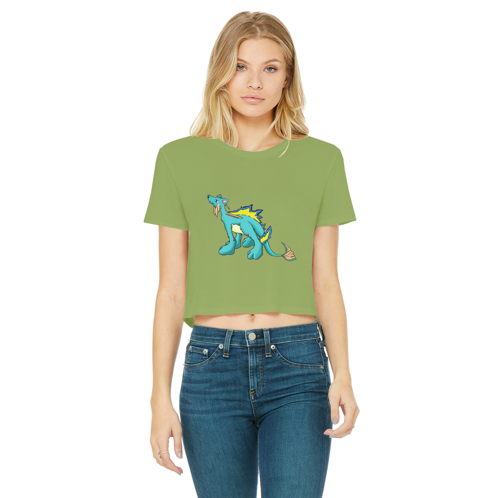 Doudro Classic Women's Cropped Raw Edge T-Shirt in various colors, showcasing its stylish design and raw edge hem.