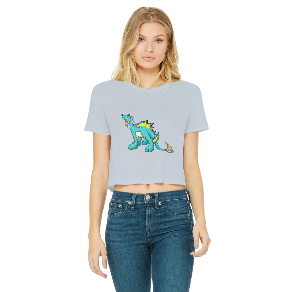 Doudro Classic Women's Cropped Raw Edge T-Shirt in various colors, showcasing its stylish design and raw edge hem.