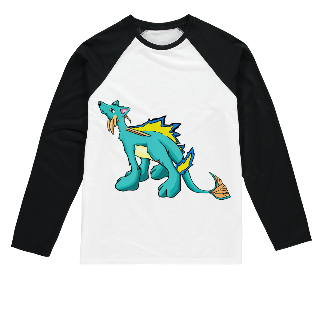 Doudro Sublimation Baseball Long Sleeve T-Shirt featuring a crew neck and long sleeves, designed for sublimation printing with a stylish fit.