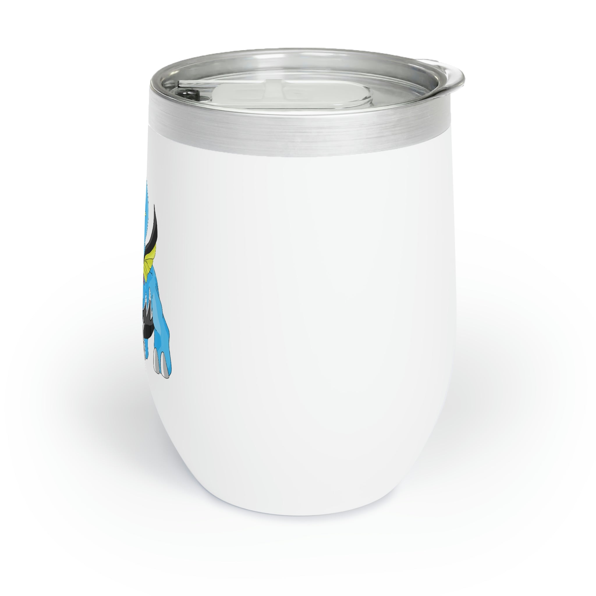 Dragigas Chill Wine Tumbler in stainless steel with a customizable design, showcasing its double-insulated walls and stemless shape.