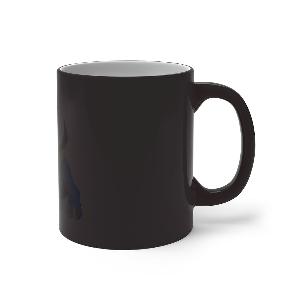 Dragigas Color Changing Mug showcasing its unique color-changing feature, available in white ceramic with rounded corners and a C-handle.