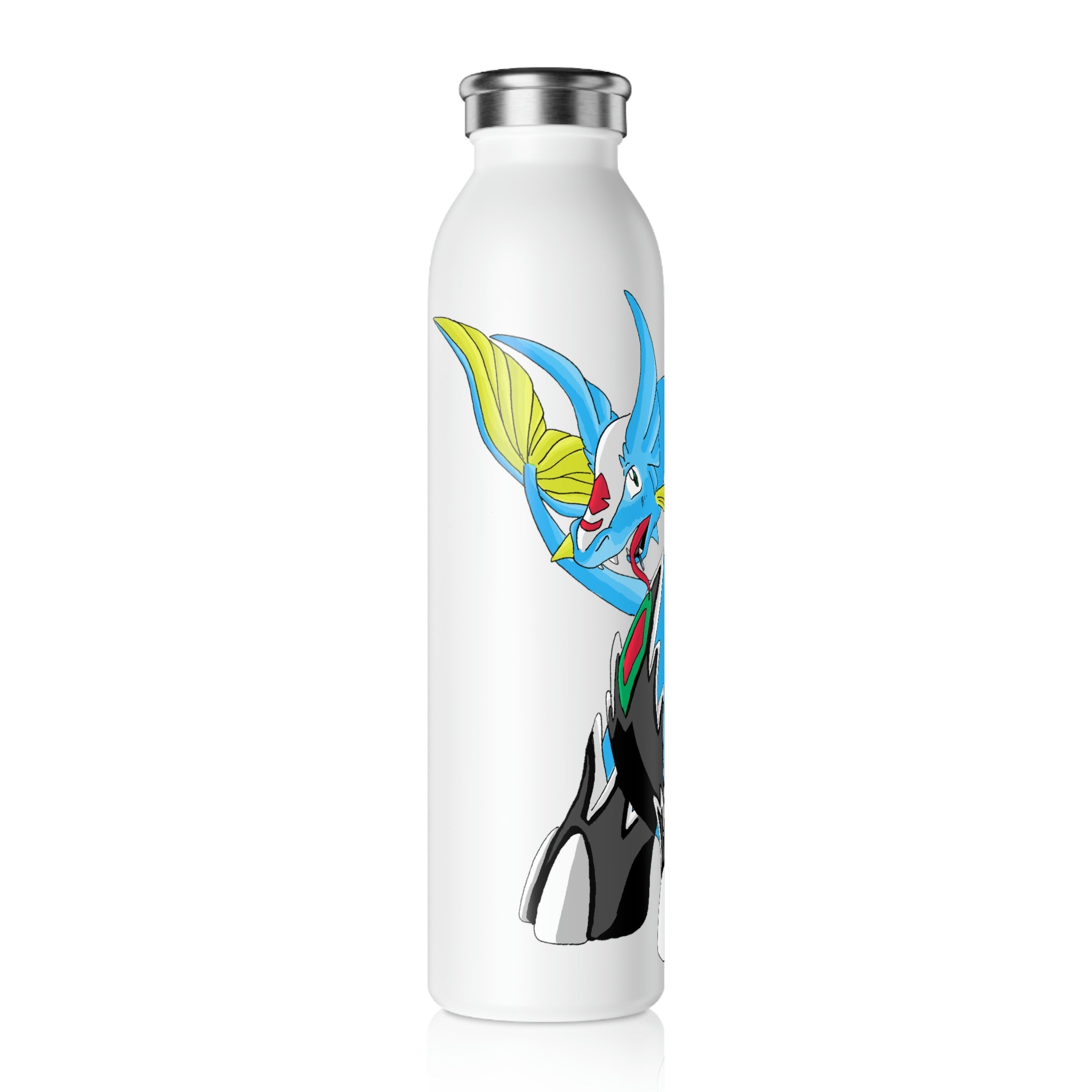 Dragigas Slim Water Bottle with matte finish and silver cap, showcasing customizable design options.