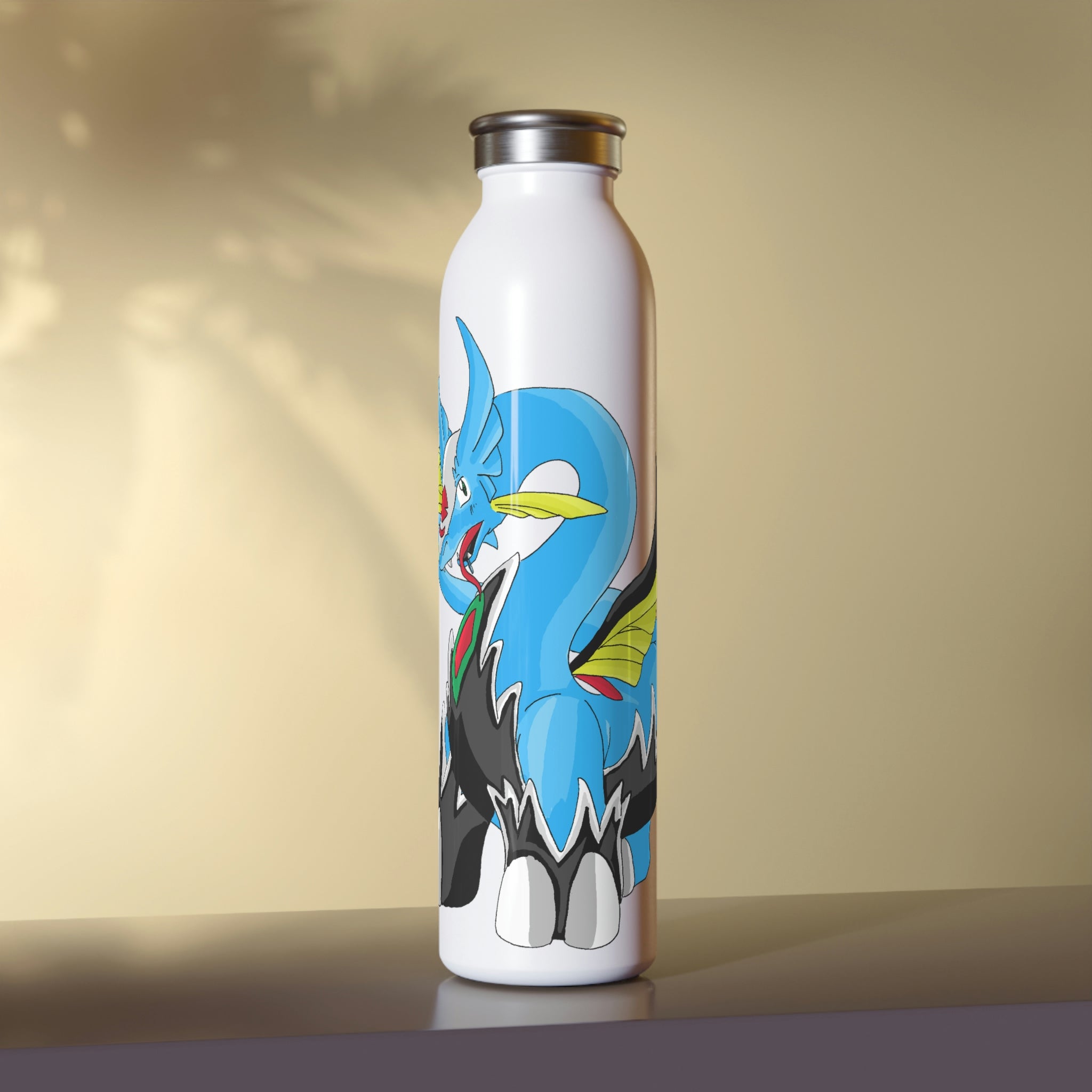 Dragigas Slim Water Bottle with matte finish and silver cap, showcasing customizable design options.